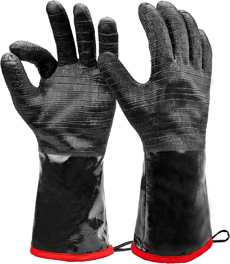 GEEKHOM BBQ Gloves Heat Resistant Cooking, 18 Inch Grill Gloves Heat P